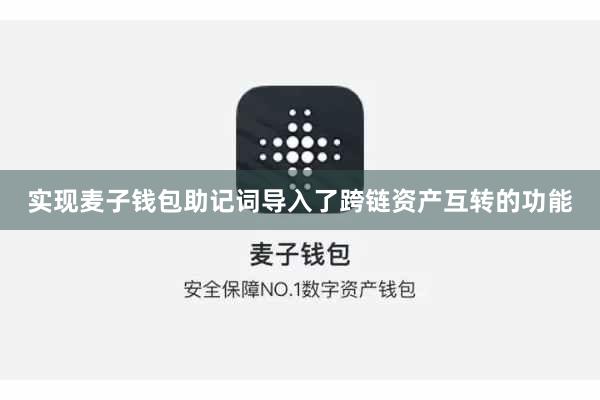 实现麦子钱包助记词导入了跨链资产互转的功能
