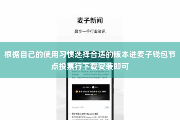 根据自己的使用习惯选择合适的版本进麦子钱包节点投票行下载安装即可