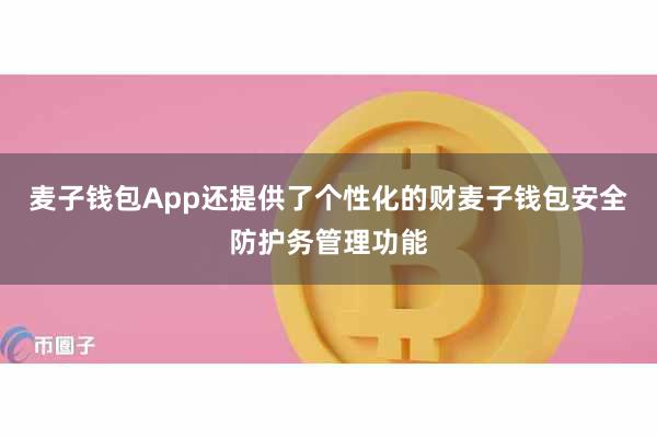 麦子钱包App还提供了个性化的财麦子钱包安全防护务管理功能